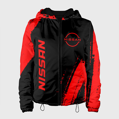 Женская куртка Nissan - red gradient вертикально / 3D-Черный – фото 1
