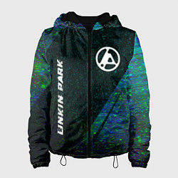 Куртка с капюшоном женская Linkin Park 2024 glitch blue, цвет: 3D-черный