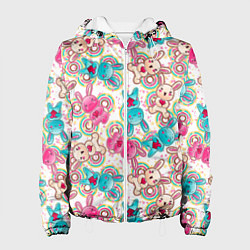 Женская куртка Зайчики цветной паттерн