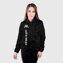 Куртка с капюшоном женская Король и Шут glitch на темном фоне по-вертикали, цвет: 3D-черный — фото 2