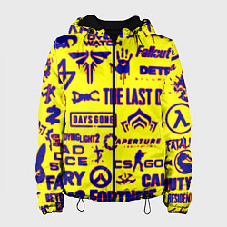 Женская куртка Логотипы игр на жёлтом