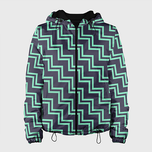 Женская куртка Мятные зигзаги / 3D-Черный – фото 1