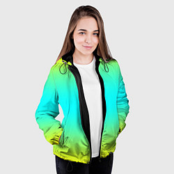 Куртка с капюшоном женская Кислотный градиент абстракция, цвет: 3D-черный — фото 2