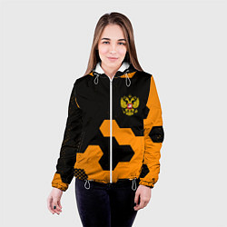 Куртка с капюшоном женская Герф РФ соты броня, цвет: 3D-белый — фото 2