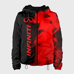 Куртка с капюшоном женская Infiniti - red gradient по-вертикали, цвет: 3D-черный
