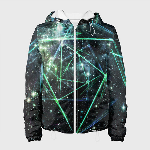 Женская куртка Космические линии звезды / 3D-Белый – фото 1