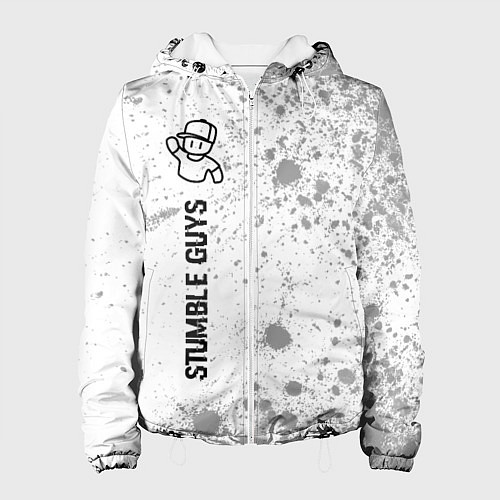 Женская куртка Stumble Guys glitch на светлом фоне по-вертикали / 3D-Белый – фото 1