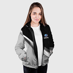 Куртка с капюшоном женская Subaru metal steel, цвет: 3D-черный — фото 2