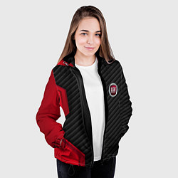 Куртка с капюшоном женская FIAT текстура метал, цвет: 3D-черный — фото 2