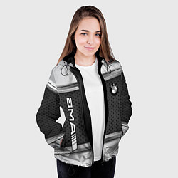 Куртка с капюшоном женская BMW car motors metal, цвет: 3D-черный — фото 2