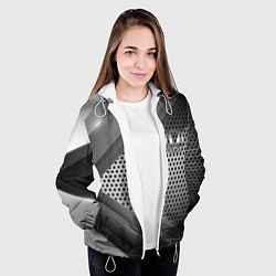 Куртка с капюшоном женская Honda metal motors, цвет: 3D-белый — фото 2