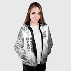 Куртка с капюшоном женская Tokyo Ghoul - white gradient вертикально, цвет: 3D-черный — фото 2