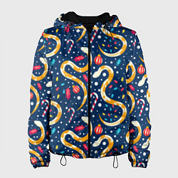 Женская куртка Новогодний паттерн символ года 2025