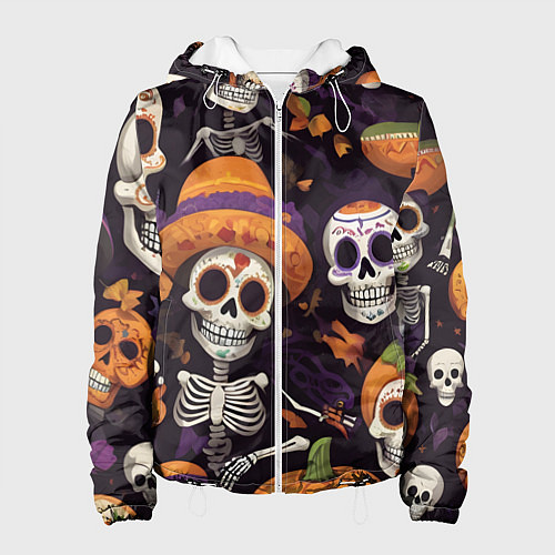 Женская куртка Страшилки хэллоуин / 3D-Белый – фото 1