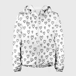 Женская куртка Черные сердечки