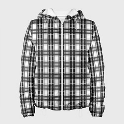 Женская куртка Черно-белая шотландка клетчатый узор