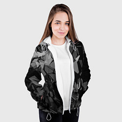 Куртка с капюшоном женская Битое стекло, цвет: 3D-белый — фото 2