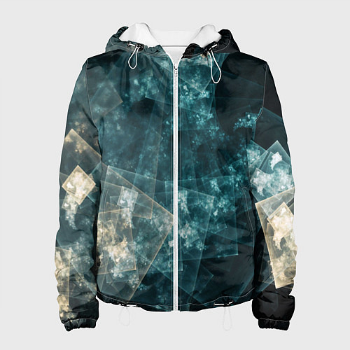 Женская куртка Абстрактный космос геометрия / 3D-Белый – фото 1