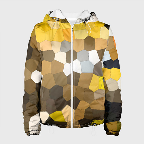 Женская куртка Желто белая мозаика / 3D-Белый – фото 1
