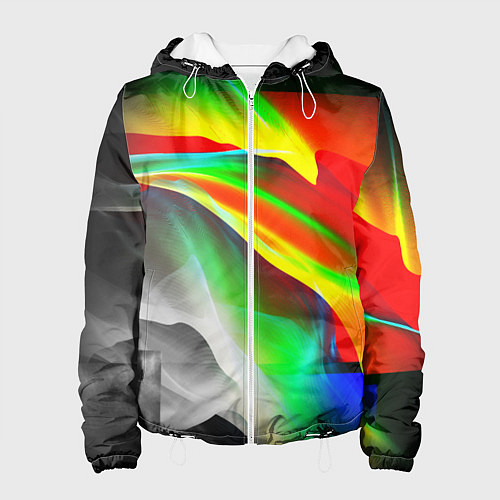 Женская куртка Текстура краски / 3D-Белый – фото 1