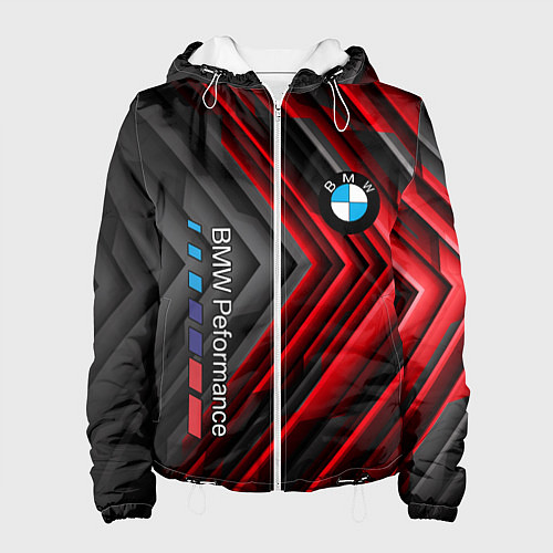 Женская куртка BMW geometry stripes red / 3D-Белый – фото 1