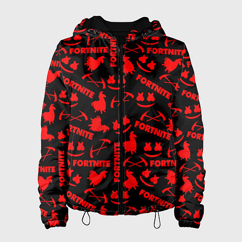Женская куртка Fortnite pattern game red / 3D-Черный – фото 1