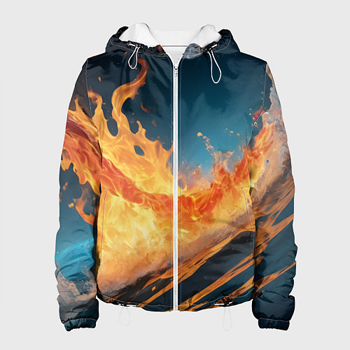 Женская куртка Огонь и вода стихия / 3D-Белый – фото 1