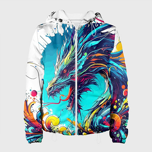 Женская куртка Japanese dragon - tattoo irezumi / 3D-Белый – фото 1