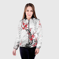 Куртка с капюшоном женская Китайская слива, цвет: 3D-черный — фото 2