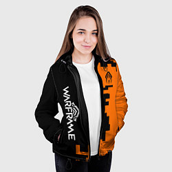 Куртка с капюшоном женская Warframe текстура, цвет: 3D-черный — фото 2