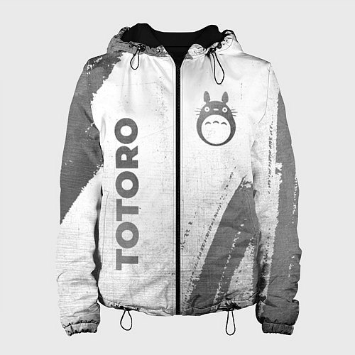 Женская куртка Totoro - white gradient вертикально / 3D-Черный – фото 1