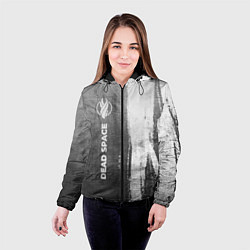 Куртка с капюшоном женская Dead Space - grey gradient по-вертикали, цвет: 3D-черный — фото 2