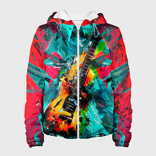 Женская куртка Электрогитара в красках / 3D-Белый – фото 1