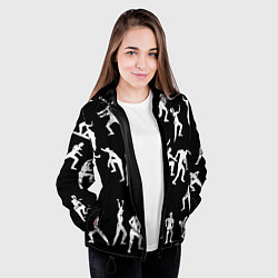 Куртка с капюшоном женская Silhouettes of moving people, цвет: 3D-черный — фото 2
