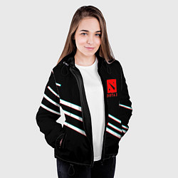 Куртка с капюшоном женская DOTA2 lines, цвет: 3D-черный — фото 2
