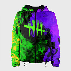Куртка с капюшоном женская Dead by daylight neon flame, цвет: 3D-черный