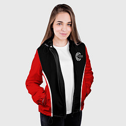 Куртка с капюшоном женская Черно-красный FIRM, цвет: 3D-черный — фото 2