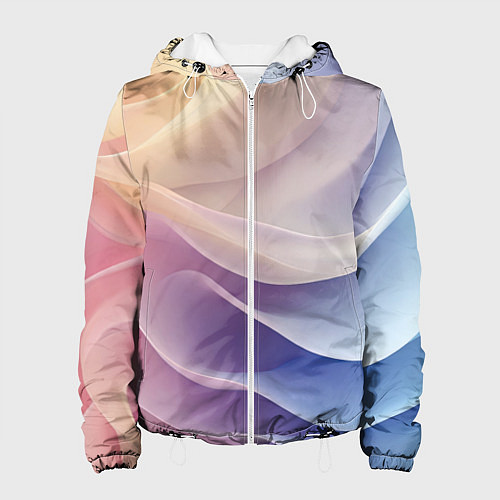 Женская куртка Текстура с градиентом волны / 3D-Белый – фото 1