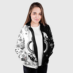 Куртка с капюшоном женская Инь янь - змеи, цвет: 3D-черный — фото 2