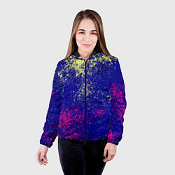 Куртка с капюшоном женская Брызги красок фильтр, цвет: 3D-черный — фото 2