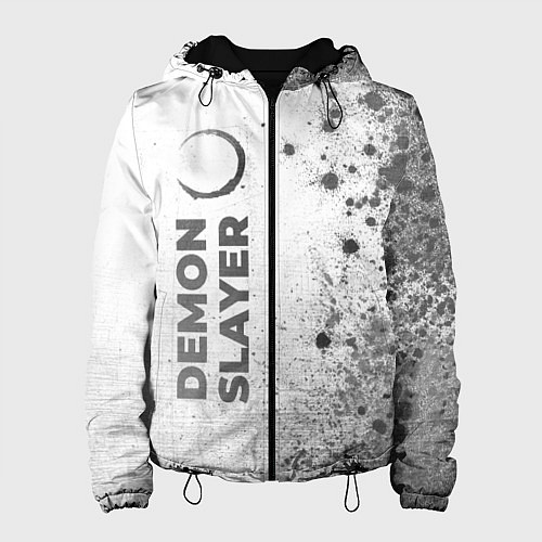Женская куртка Demon Slayer - white gradient по-вертикали / 3D-Черный – фото 1