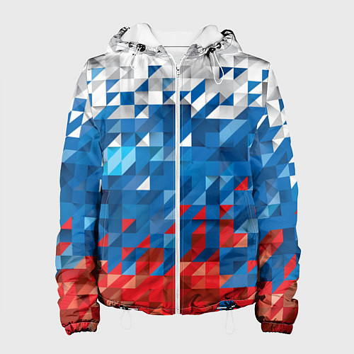 Женская куртка Пиксельный флаг / 3D-Белый – фото 1