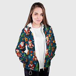 Куртка с капюшоном женская Mintrcraft pattern новый год, цвет: 3D-белый — фото 2