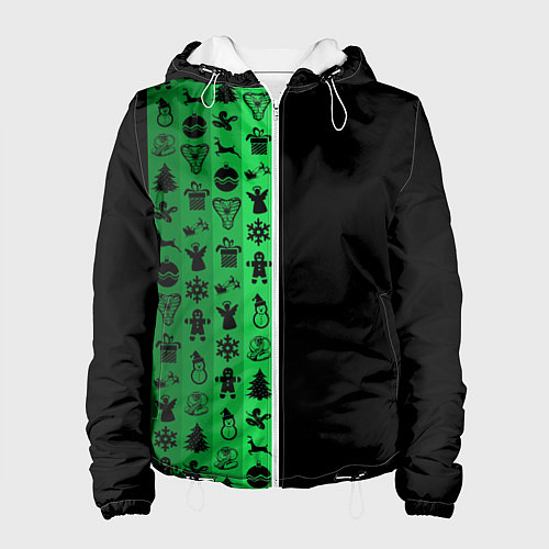 Женская куртка Новогодние узоры / 3D-Белый – фото 1