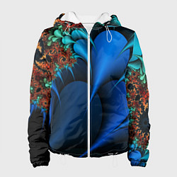 Женская куртка Фрактальный узор голубой