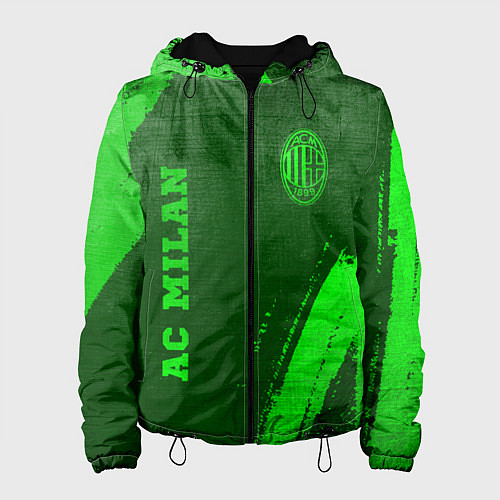 Женская куртка AC Milan - green gradient вертикально / 3D-Черный – фото 1