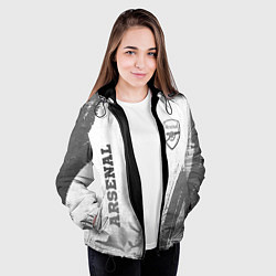 Куртка с капюшоном женская Arsenal - white gradient вертикально, цвет: 3D-черный — фото 2