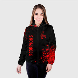 Куртка с капюшоном женская Scorpions - red gradient вертикально, цвет: 3D-черный — фото 2