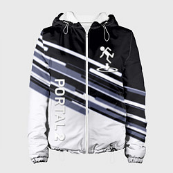 Куртка с капюшоном женская Portal line geometry, цвет: 3D-белый