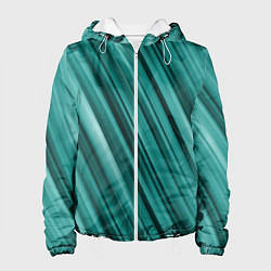 Куртка с капюшоном женская Лазурные волны, цвет: 3D-белый
